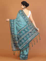 Digital Printed Tussar Woven Saree