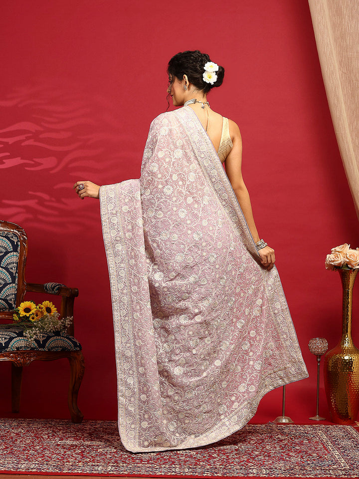 Embroidered Georgette Saree