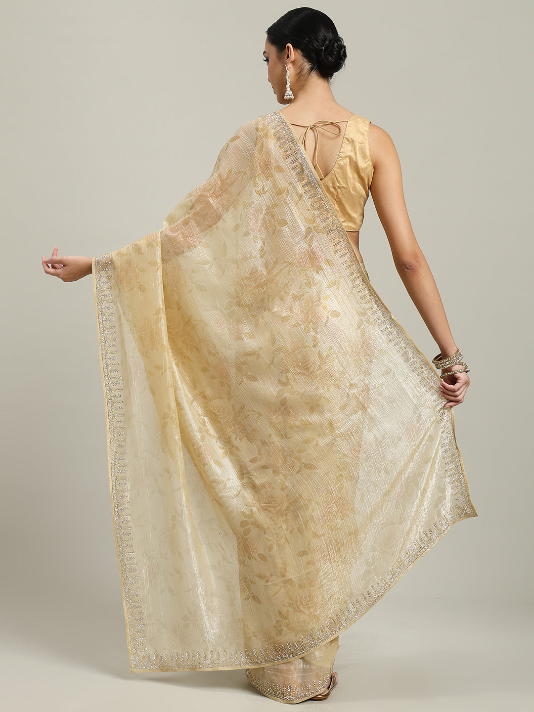 Cutdana Embroidered Chiffon Saree