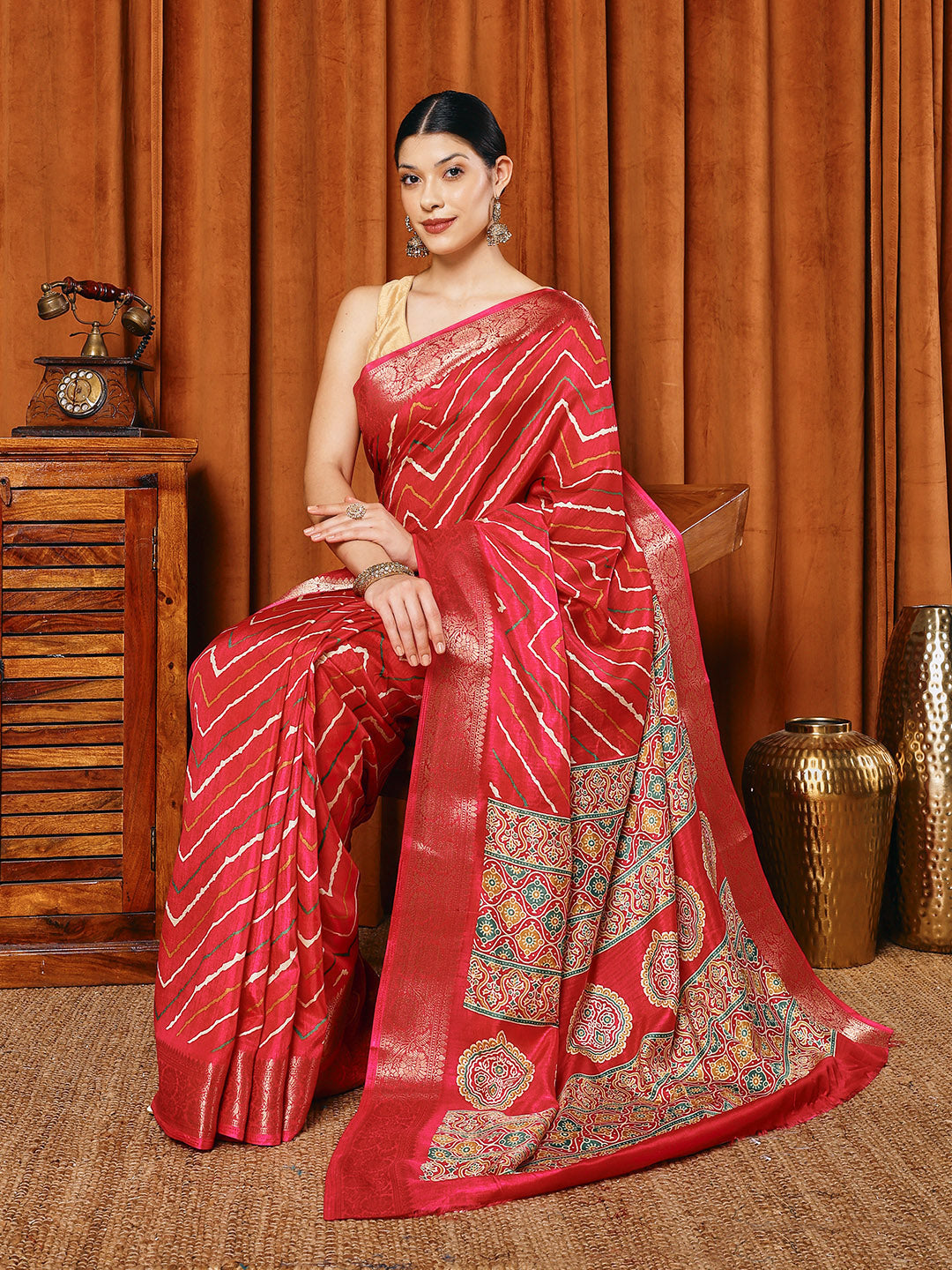 Digital Printed Art slik Saree
