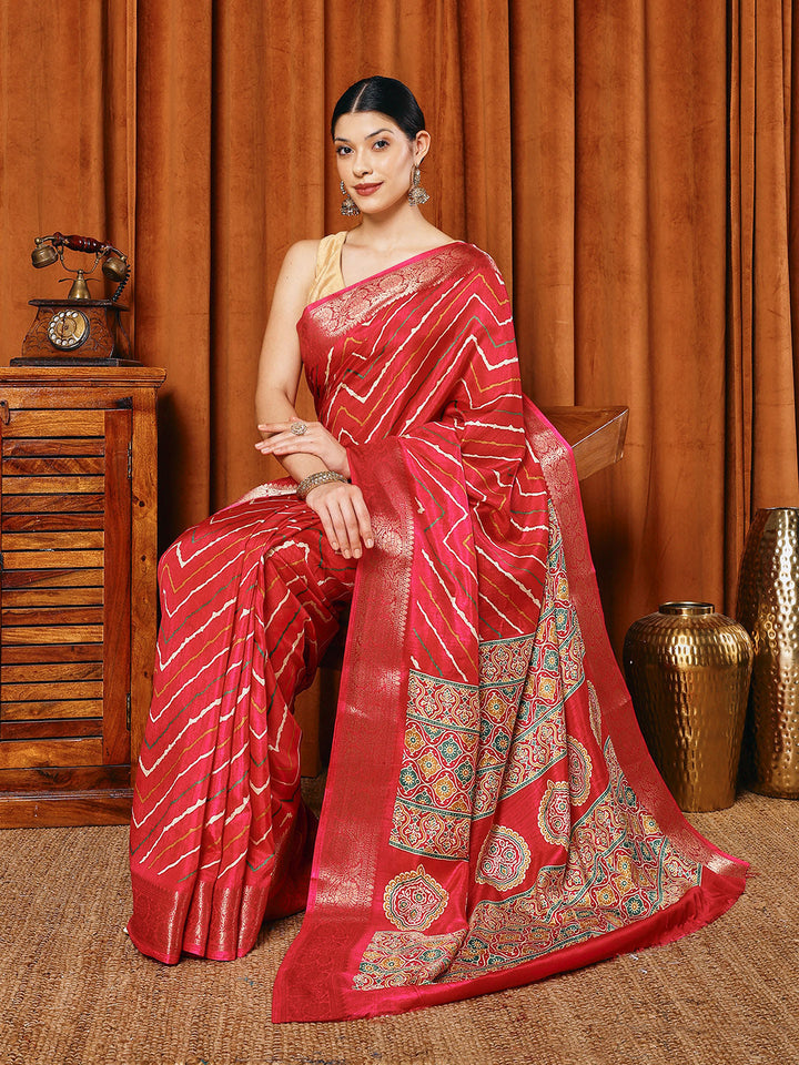 Digital Printed Art slik Saree