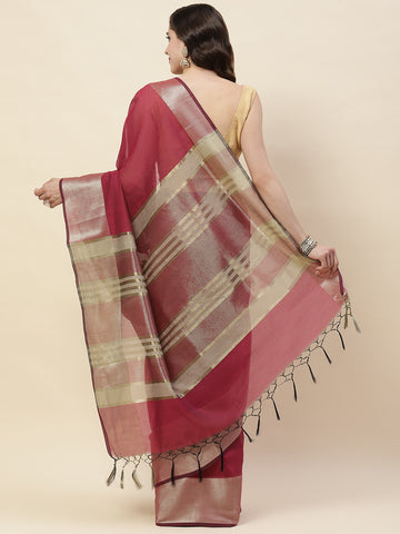 Zari Border Cotton Woven Saree