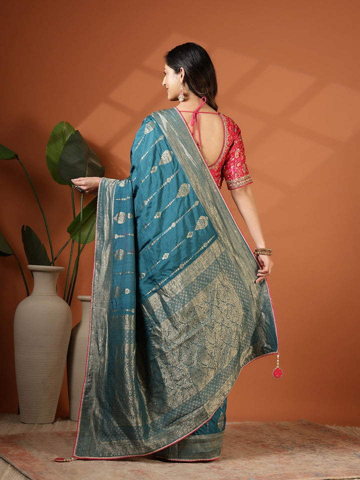 Embroidered Dola Silk Saree
