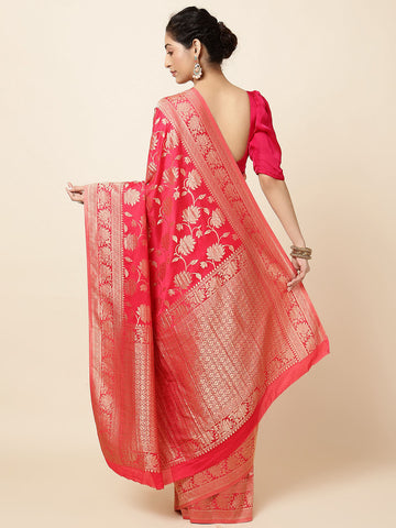 Zari Jaal Crepe Woven Saree