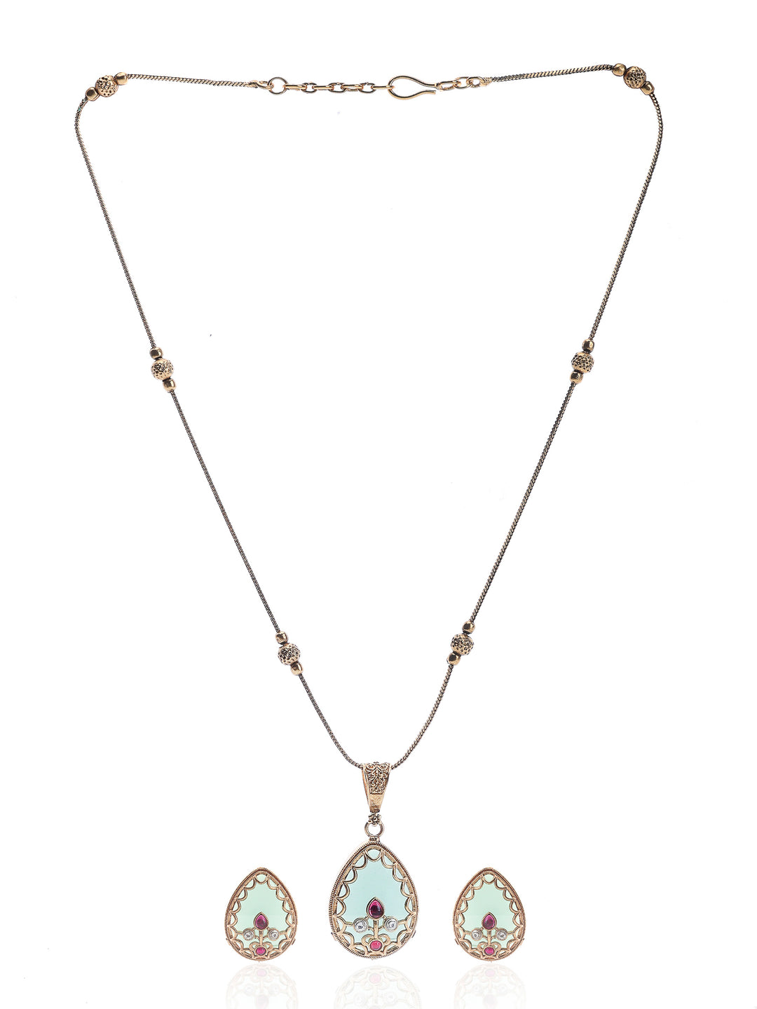Gold Green Jewellery Set