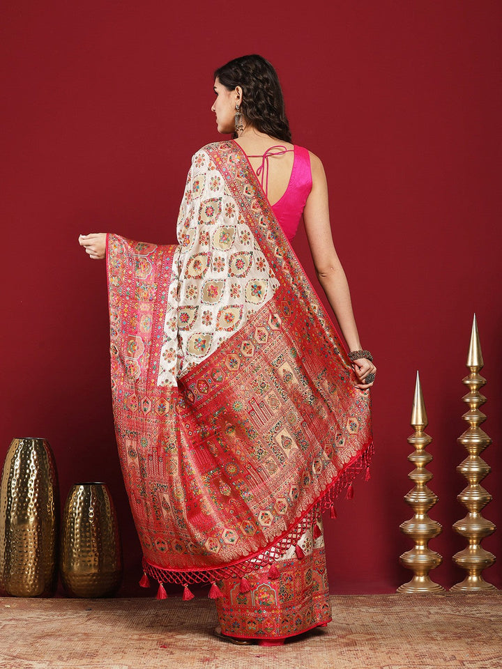 Woven Design Satin Saree