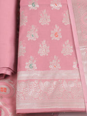 Woven Design Chanderi Unstitched Suit With Pant & Dupatta