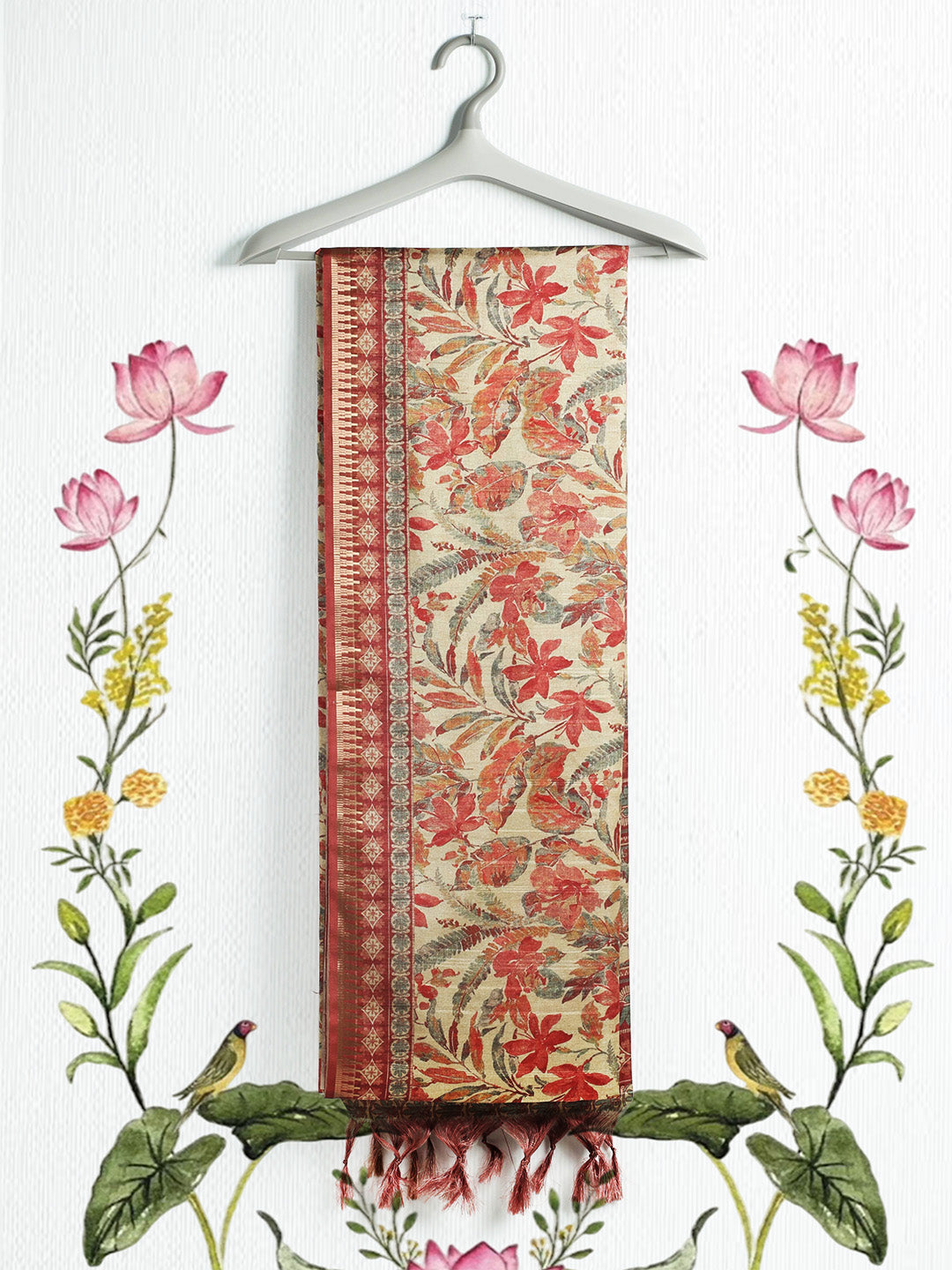 Printed Tussar Saree