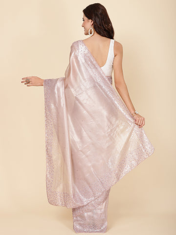 Sequence Embroidery Tissue Saree