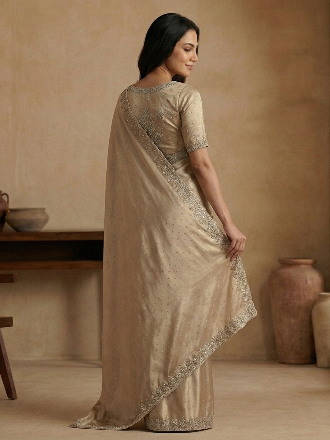 Embroidered Georgette Saree