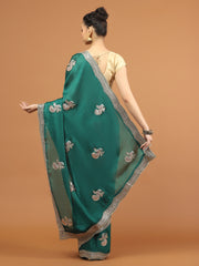 Stone Work Art Chiffon Saree