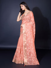 Sequence Embroidery Tissue Saree