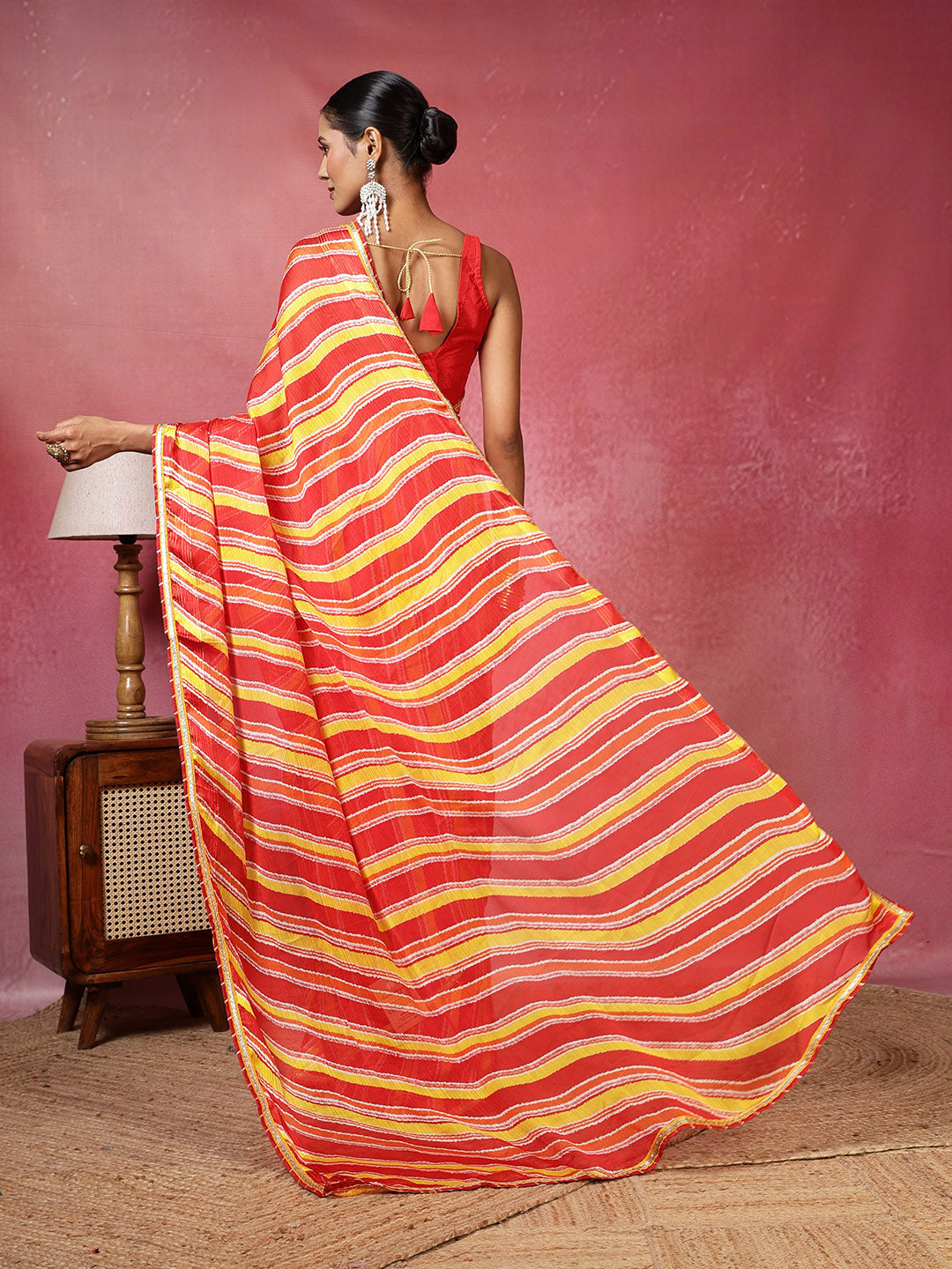Sequence Printed Chiffon Saree