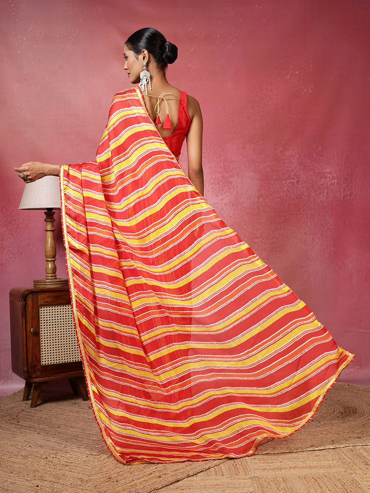Sequence Printed Chiffon Saree