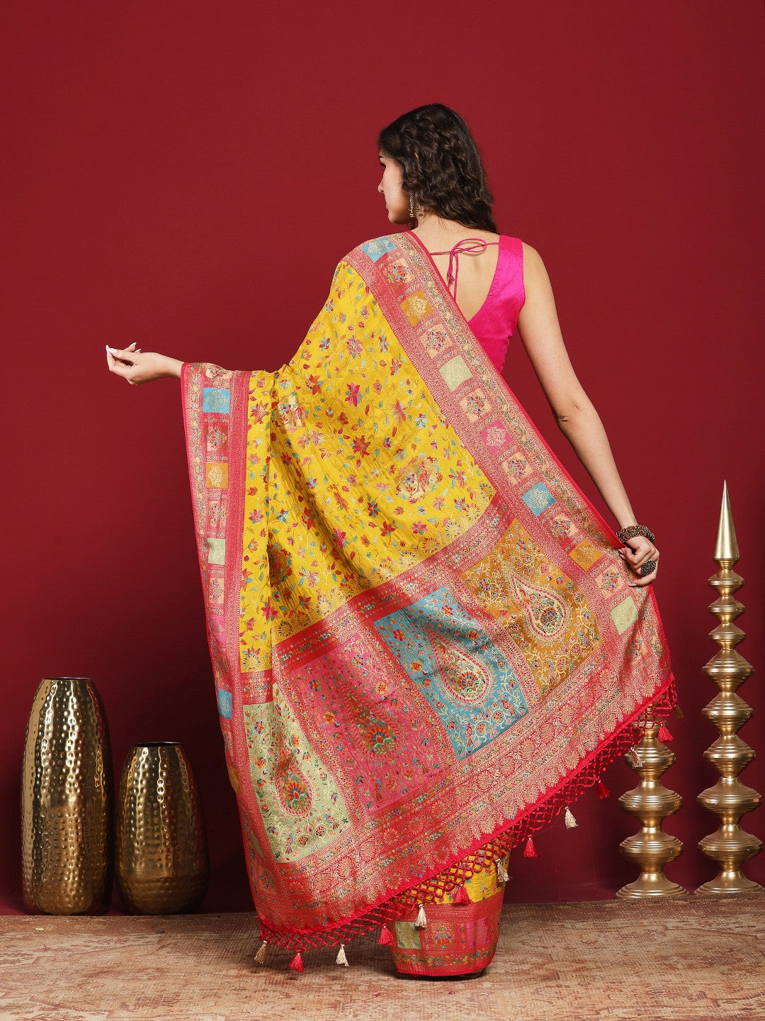 Woven Design Satin Saree