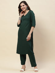 Plain Cotton Kurta With Pants