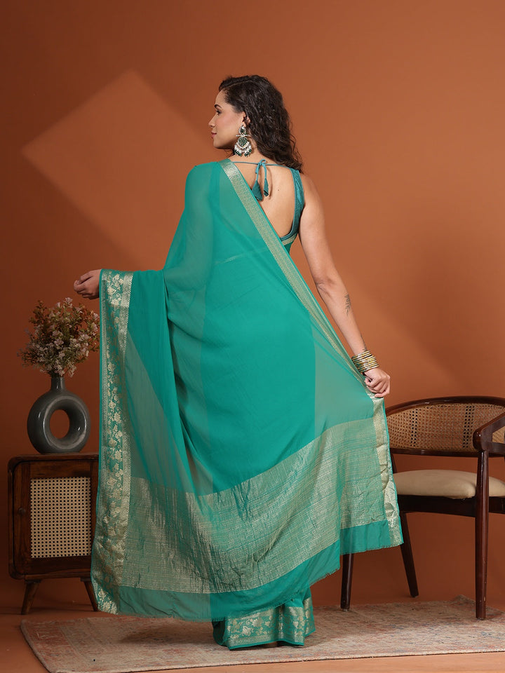 Plain Chiffon Saree