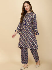 Gota Work Printed Cotton Kurta Set