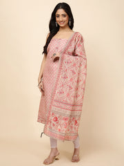 Kantha Print Chanderi Unstitched Suit With Dupatta