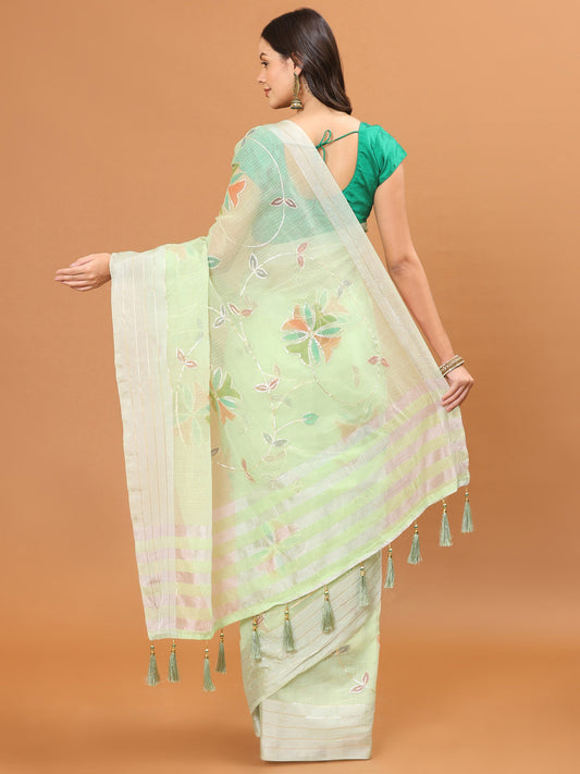 Gota Embroidered Cotton Saree