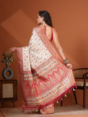 Woven Design Satin Saree