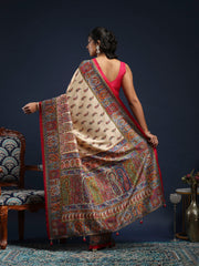 Digital Printed Art Silk Unstitched Suit With Pant & Dupatta