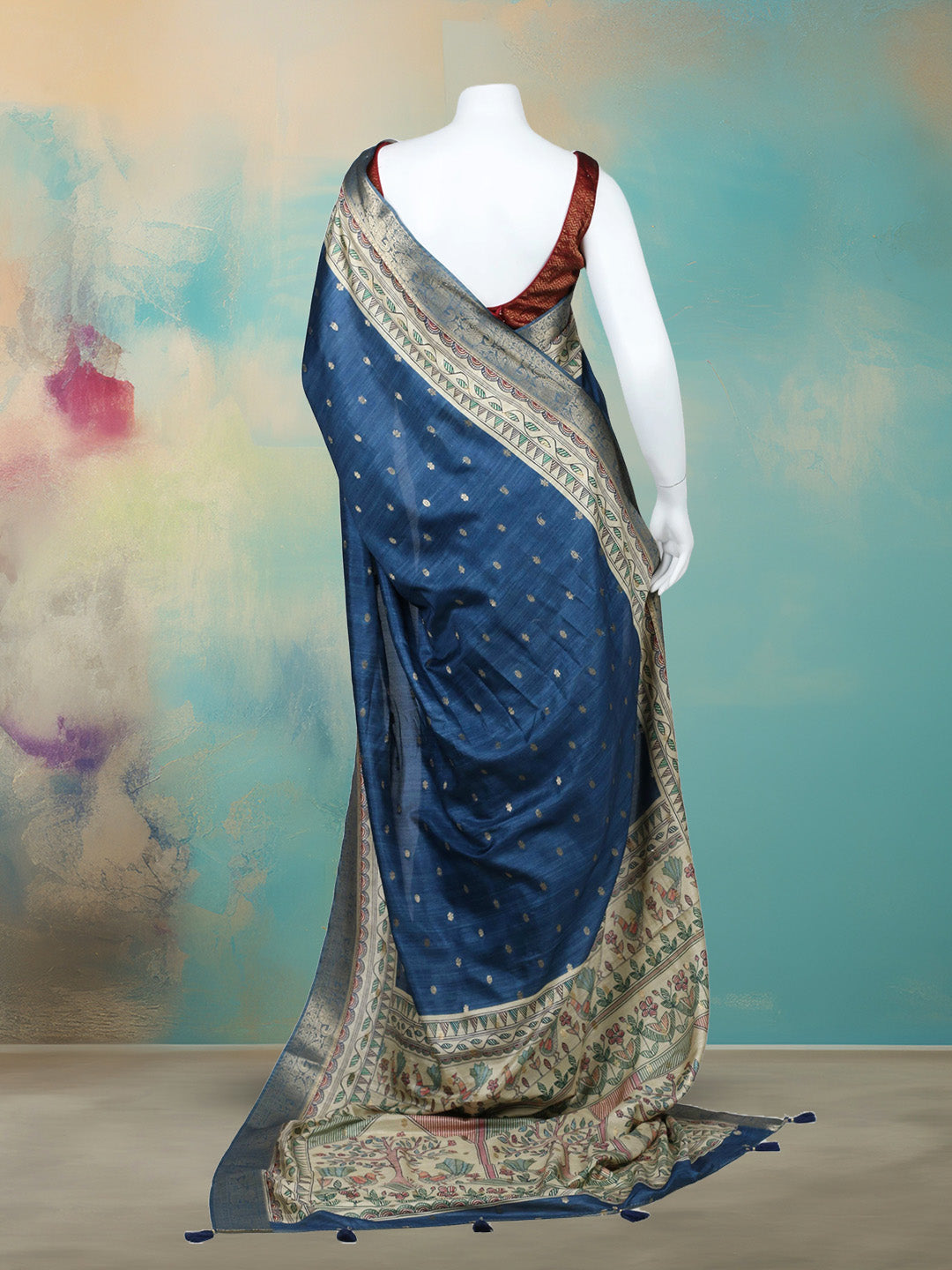 Printed &amp; Woven Design Art Silk Saree