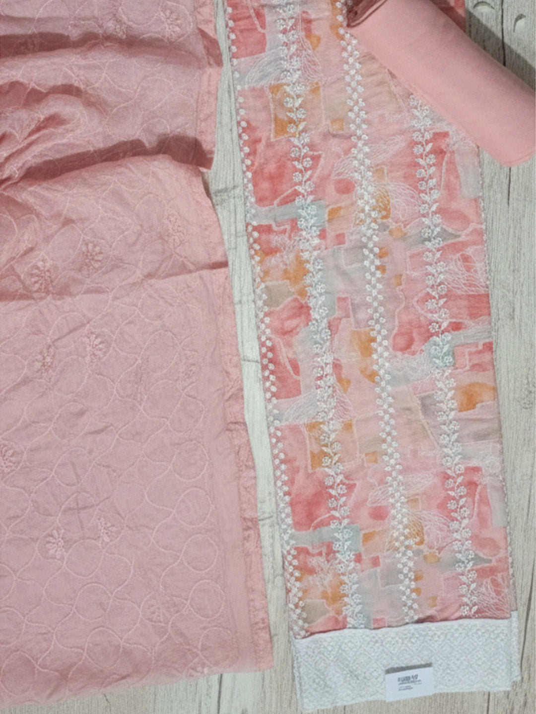 Printed Cotton Blend Unstitched Suit With Pant &amp; Dupatta