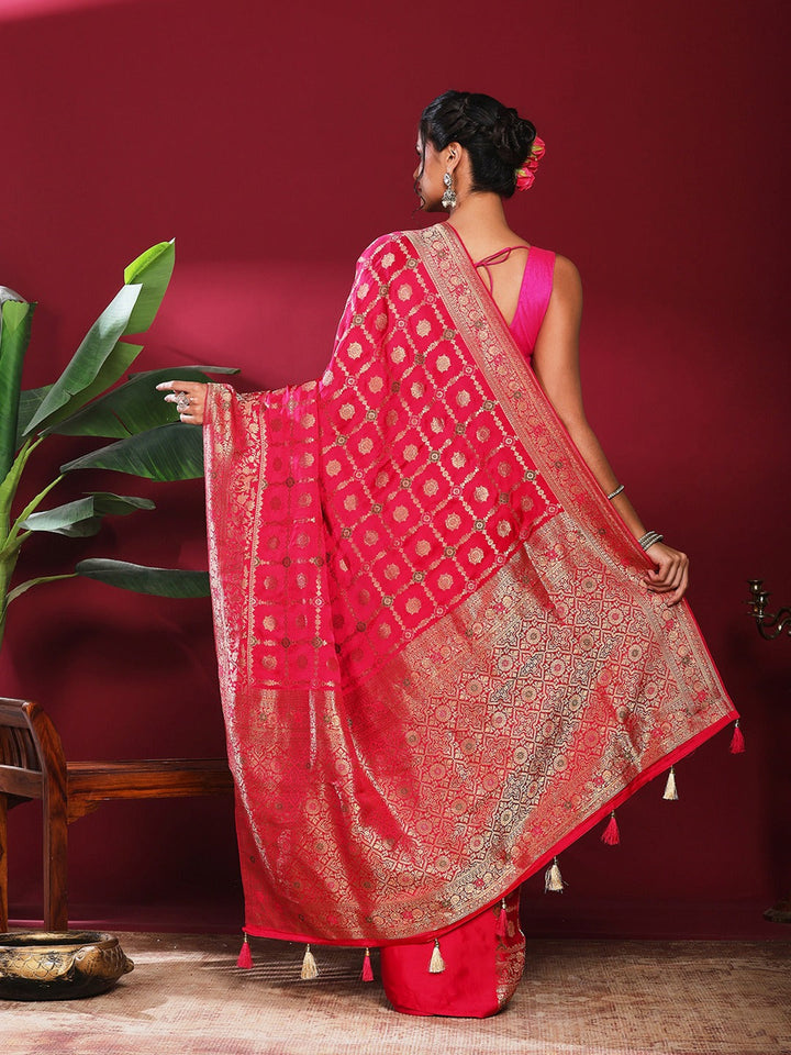 Woven Design Satin Saree