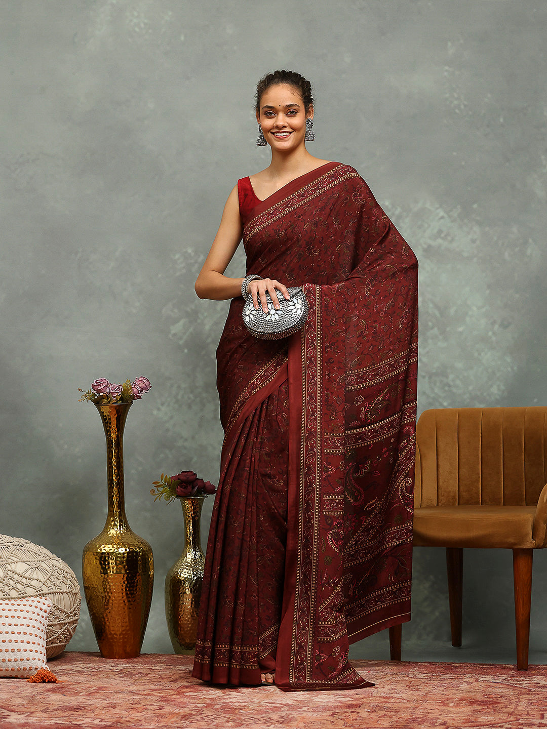 Digital Printed Crepe Saree