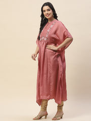 Yoke Embroidery Cotton Kaftan Kurta