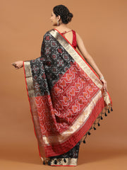 Woven Border Booti Art Silk Saree