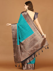 Plain Zari Border Art Handloom Woven Saree