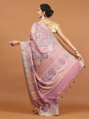 Digital Floral Printed Tussar Saree