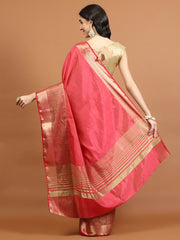 Zari Border Booti Art Silk Woven Saree