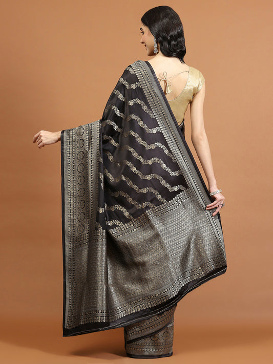 Zari Border Booti Art Silk Woven Saree