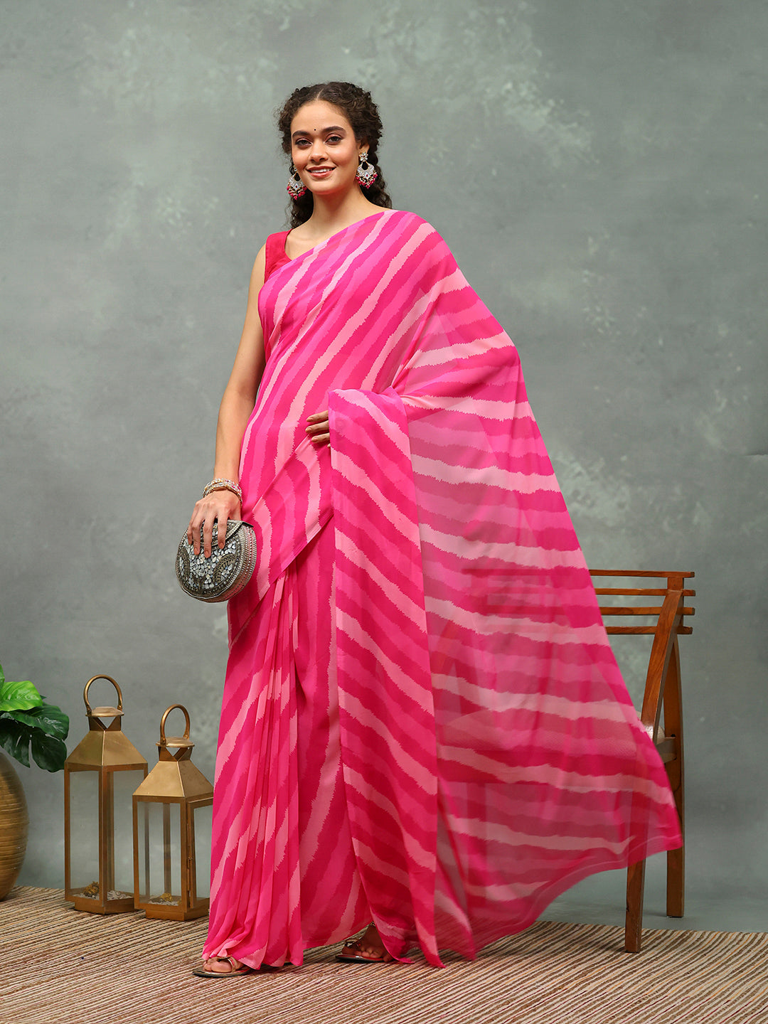 Abstract Printed Georgette Saree