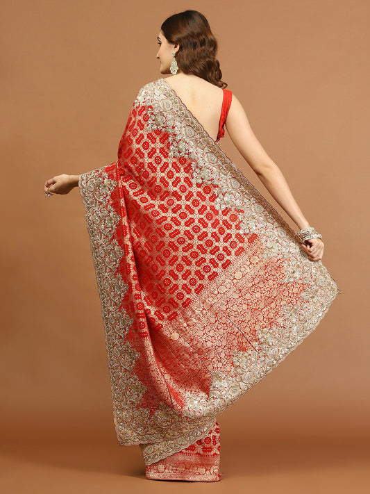 Sequence Work Georgette Embroidery Saree