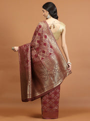 Zari Border Booti Art Silk Woven Saree