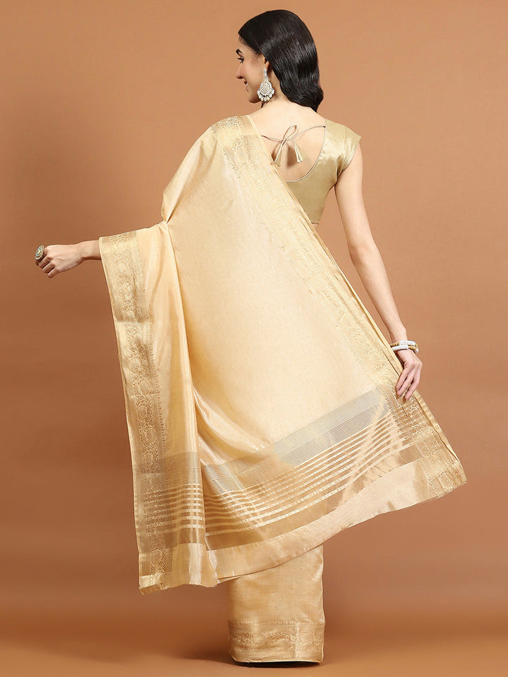 Zari Border Booti Art Silk Woven Saree