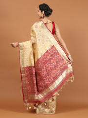 Woven Border Booti Art Silk Saree