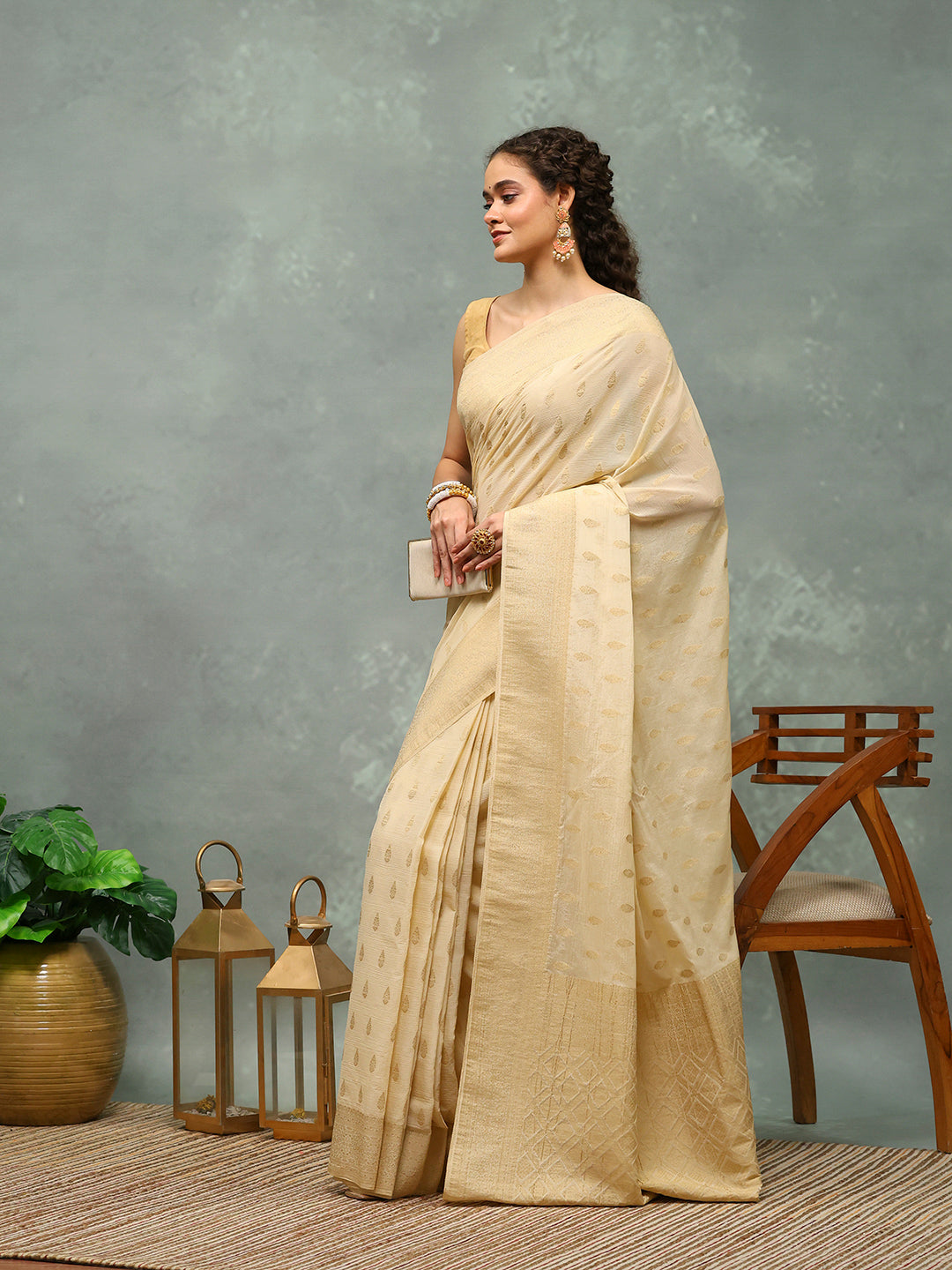 Woven Border Georgette Saree