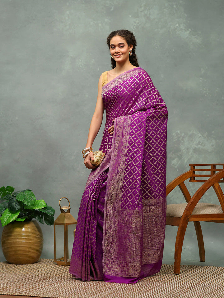 Woven Jaal Georgette Saree
