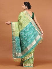 Woven Border Booti Art Silk Saree