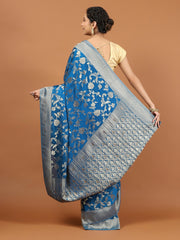 Zari Jaal & Swarovski Georgette Woven Saree