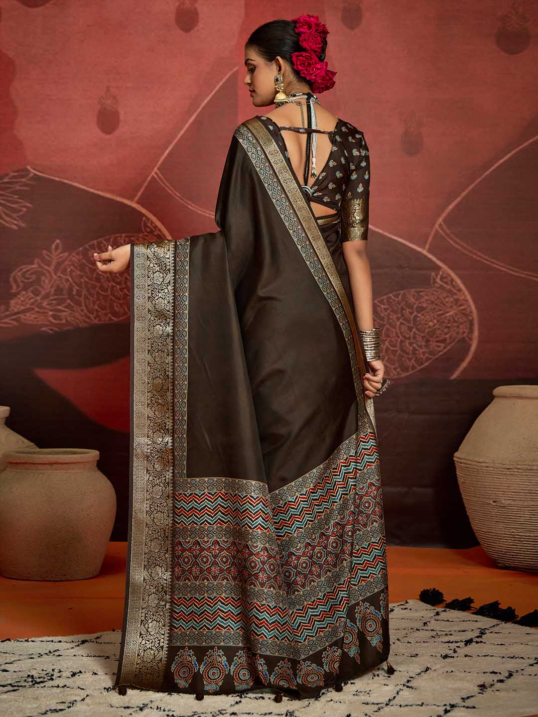 Zari Border Art Silk Saree
