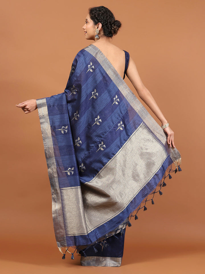 Woven Border Booti Art Silk Saree