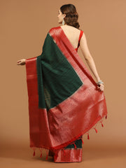 Plain Zari Border Art Handloom Woven Saree