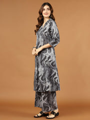 Printed Cotton Kurta With Palazzo