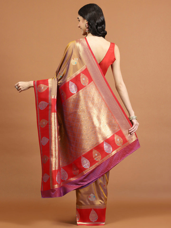 Zari Jaal Woven Art Silk Saree